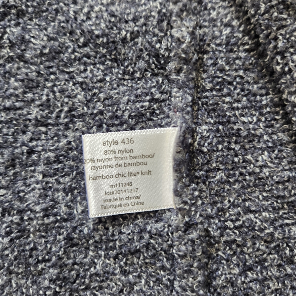 EUC- Barefoot Dreams Bamboo Chic Lite Navy & Grey Calypso Wrap Cardigan Size S/M - Picture 9 of 10